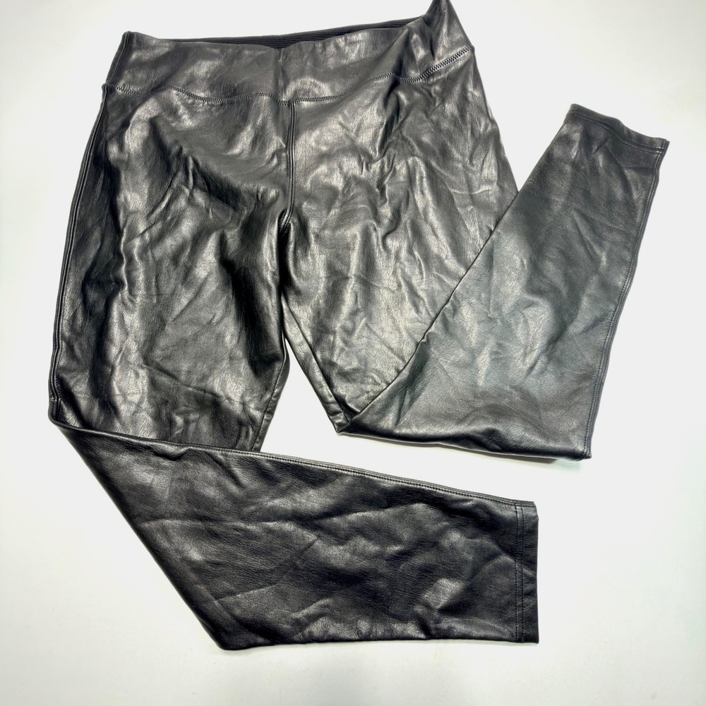 Nordstrom Faux Leather Leggings Black Size Large Coated Stretch Skinny Pants